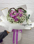 ROSE PURPLE BOUQUET IN HEARTSHAPE
