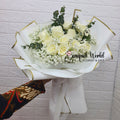 BW02 WHITE ROSE BOUQUET