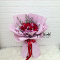 BW03 RED ROSE IN PURPLE BOUQUET